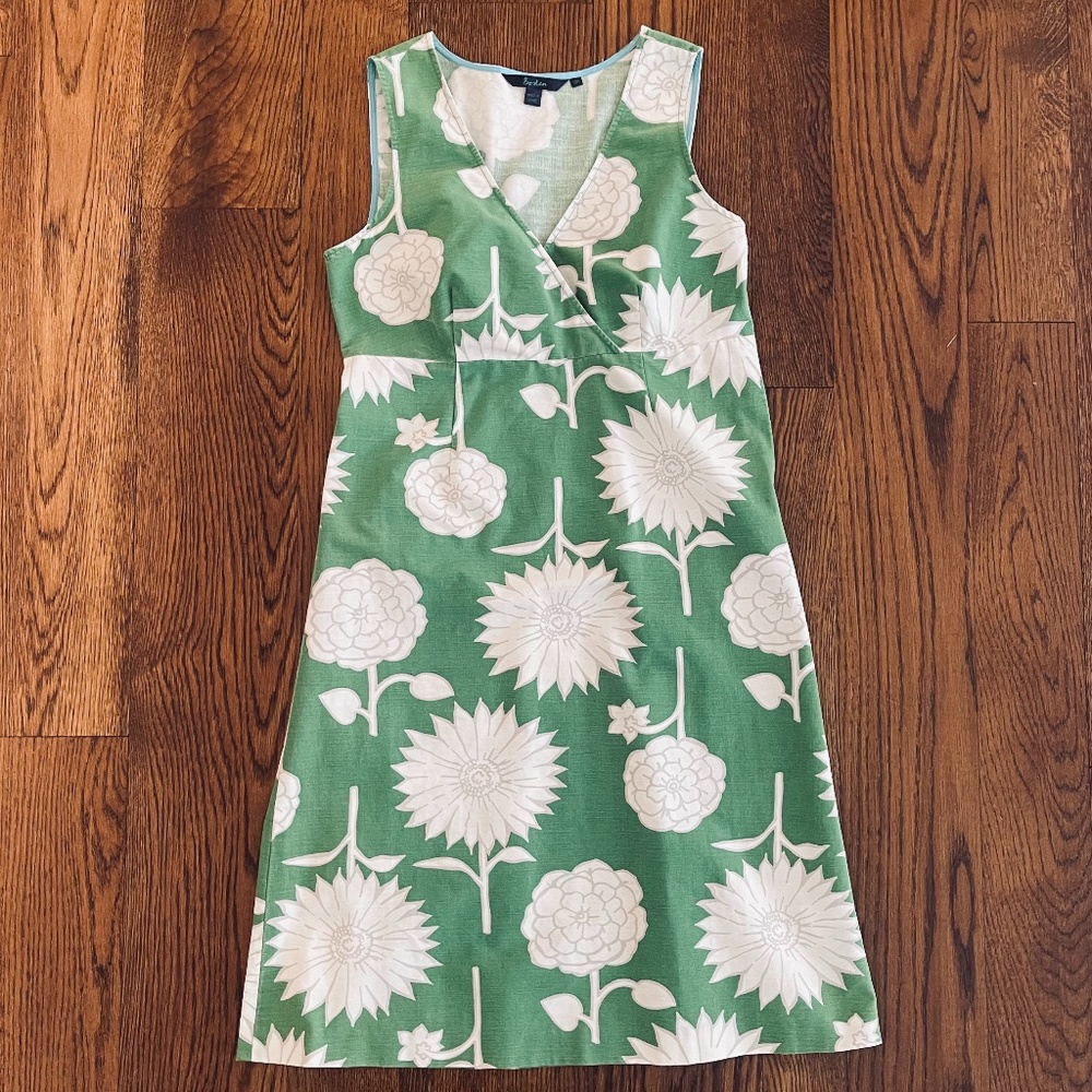 Boden Green Flower Dress
